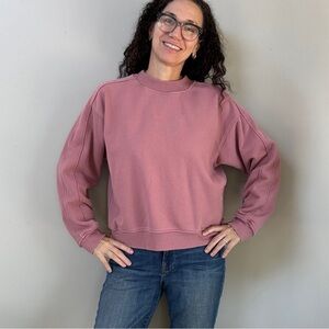 Lululemon crewneck Sweatshirt Women Chill On Pullover Pink / Quick Sand sz 8